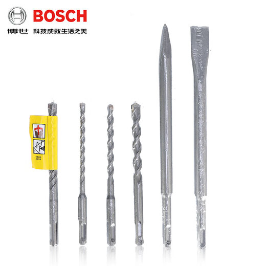 Bosch electric hammer 6-piece set small blue volume hardware tools two-pit two-slot electric hammer drill bit chisel 5 series four-edged drill bit package Bosch four-pit masonry mixed set (pack of 6)