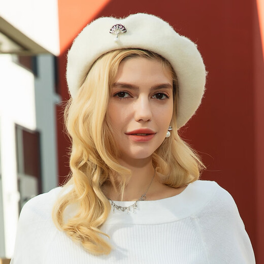 EE new winter fashion hat British winter shopping and travel versatile elegant beret hat for women orange red adjustable