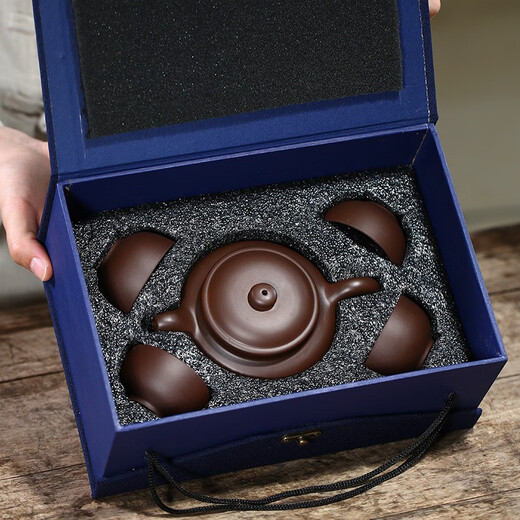 Red Tiepu Yixing purple clay pot Yixing handmade original ore purple clay antique teapot gift box set gift tea set 1 pot 4 cups 220ml purple clay antique teapot gift box set