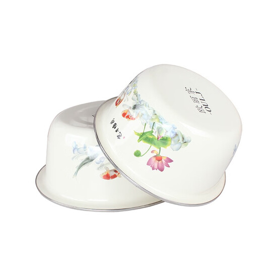 Oulijia enamel enamel basin and basin kneading basin old-fashioned enamel basin large hair basin flavor bucket kitchen sink 32cm lotus pond moonlight
