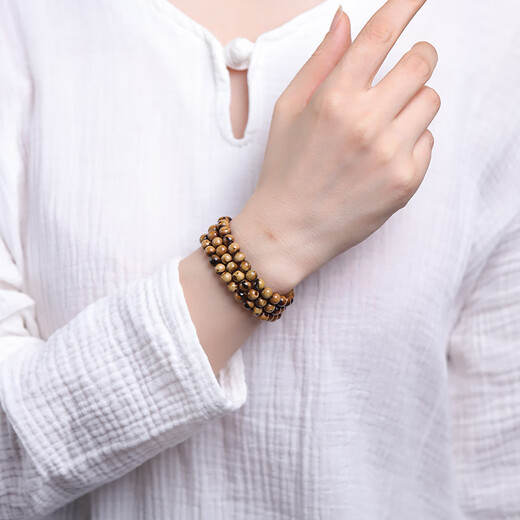 T&U guaranteed price natural sea willow bracelet for women, original color multi-circle Buddha beads, old material black coral blood willow bracelet, round bead style 8mm, 108 beads