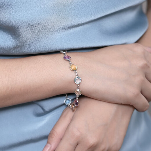 GEM STONE KING Bracelet for Women 25 Carat Colored Treasure 925 Silver New Fashion Couple Send Girlfriend Bracelet Chinese Valentine's Day Gift