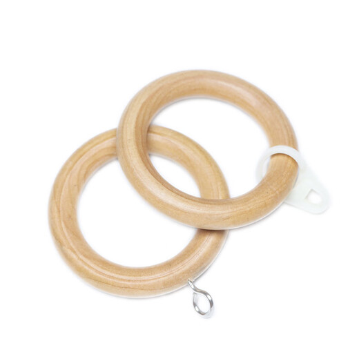 Lilang curtain rod ring solid wood wooden curtain buckle hanging ring hook accessories log Roman rod ring ring ring A style wood color one inner diameter 45mm