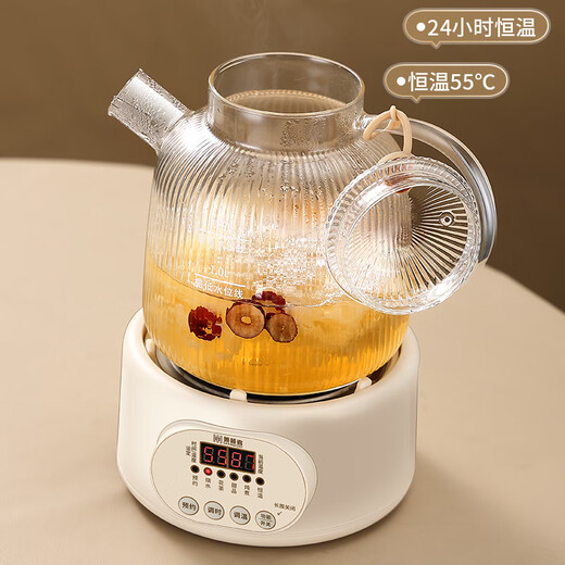Multifunctional health pot for those who are good at it, all-glass teapot, kettle, baby-specific constant temperature kettle, electric kettle, integrated flower teapot, small 2024 new tea maker, thermos kettle, 1.2L constant temperature model (adjustable temperature)
