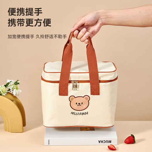 Mondavia Lunch Box Bag Insulated and Cold Portable Lunch Bag Dinner Plate Bag Picnic Camping Takeaway Portable Office Worker Lunch Bag Round Insulated Bag Short Style