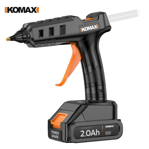Kemax glue gun household wireless lithium battery hot melt glue gun industrial grade glue gun handmade DIY hot glue gun glue stick 21V medium size 6.0Ah one battery + 30 glue sticks