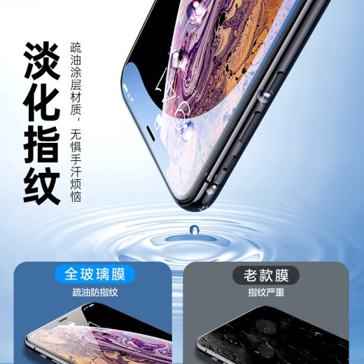 Eise (ESR) is suitable for Apple XSMax/11ProMax tempered film iPhone11ProMax mobile phone film anti-fingerprint anti-fall non-breaking edge anti-scratch mobile phone front film