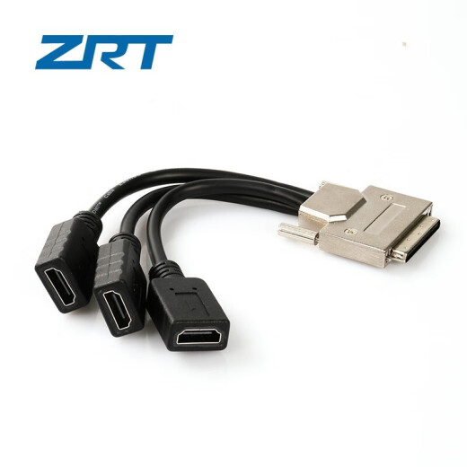 Zhiruitong (ZRT) multi-screen graphics card, 9-screen large-screen splicing, point-to-point 1080P high-definition image quality, dedicated graphics card for large-scale TV wall splicing, VHDCI to 3HDMI dedicated cable for multi-screen graphics cards