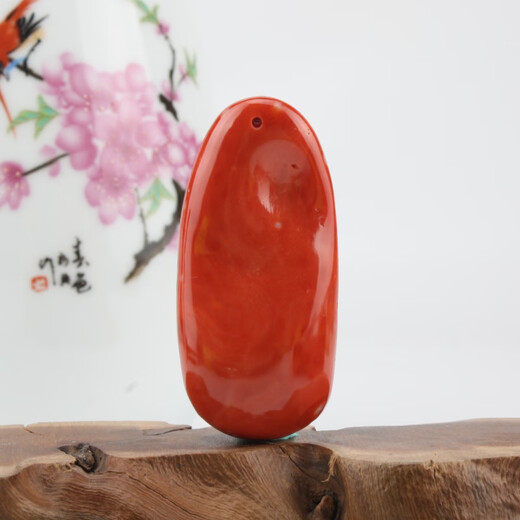 Classic natural Taiwan Momo red organic gemstone coral master carved Guanyin pendant