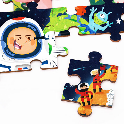 TOI Kindergeschichten-Puzzlespielzeug, frühe Bildung, Holzpuzzle, Brett, Jungen und Mädchen, Geschenke, 48 Teile, Weltraumforschung