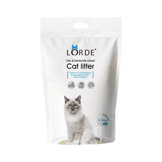 Lorde 6 heavy mixed cat litter tofu bentonite mineral sand deodorizing cat litter kitten supplies can flush the toilet activated carbon mixed sand 7L*3