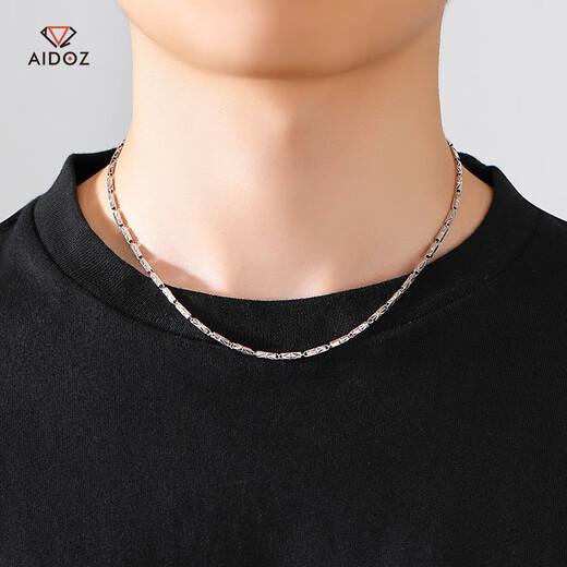 Aido Diamond pt950 platinum necklace men's fine platinum three-dimensional bamboo chain fashion plain chain deposit customization Specifications contact customer service