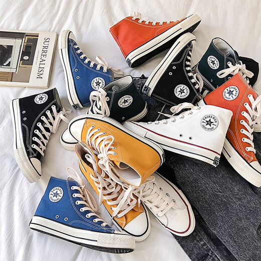 Chaussures de toile de soleil de neuf pouces chaussures montantes pour hommes chaussures à la mode pour hommes baskets décontractées à la mode 2025 nouveau couple chaussures en tissu polyvalentes chaussures de toile montantes pour hommes noir taille 42