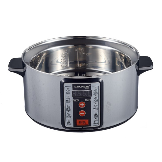 SANMSIE electric steamer commercial wooden barrel rice glutinous rice fully automatic multi-functional large-capacity stainless steel reservation timed heat preservation Taiwan Chushan Yipin apricot rice ball special steamer rice pot diameter 32cm computer style single bottom pot