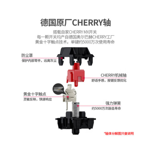 CHERRY German Cherry MX2.0S Pokémon custom mechanical keyboard wired wireless Bluetooth three-mode backlight RGB color light game e-sports office typing wireless three-mode retro white brown axis moderate sound weak paragraph typing and gaming