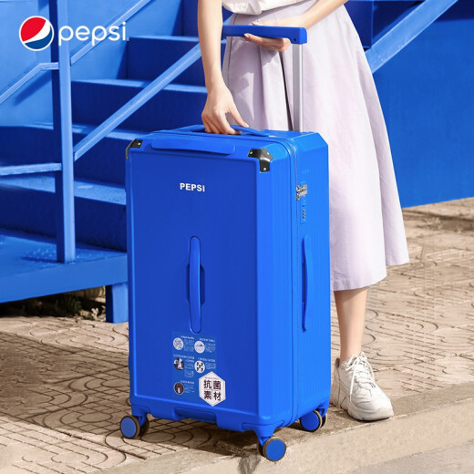 Pepsi (PEPSI) luggage, women's extra large capacity trolley case, men's suitcase, wide trolley, high value, trendy light sound universal wheel, antibacterial password, student checked suitcase, avocado green 32 inches