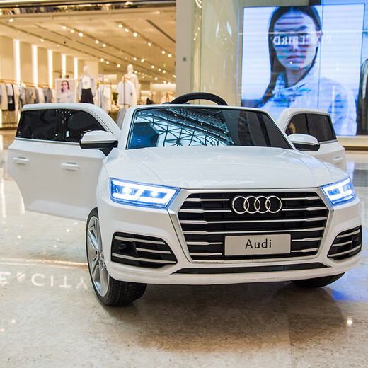 Cool Sun Audi Q5 baby electric car four-wheel four-wheel drive can sit on the baby's remote control off-road toy swing car, painted black + four-wheel drive leather seat + remote control swing + Bluetooth music + portable pull rod