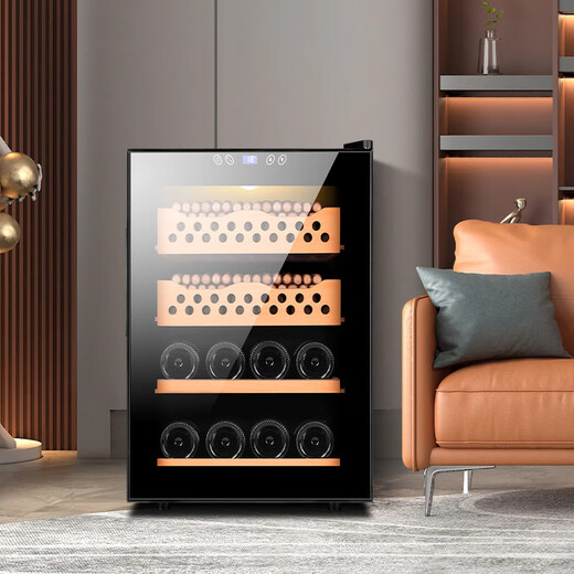 CIGARLOONG cigar cabinet with temperature control and humidity control cedar wood embedded energy-saving silent household cigar and wine cabinet 50C1 50C black ordinary cigar and wine 50L