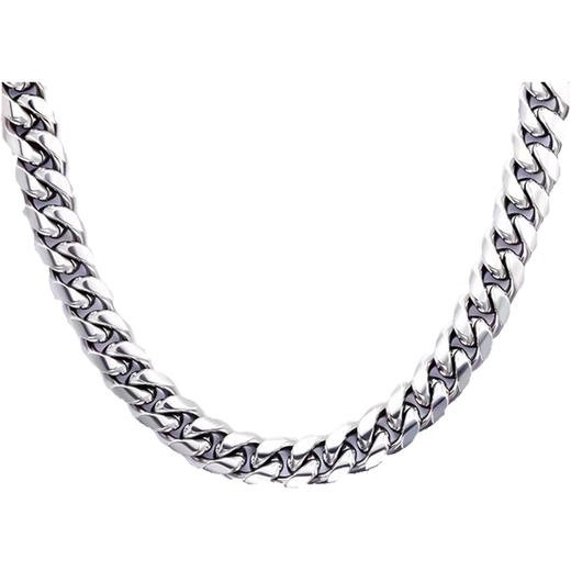 SHENGSHIQIYUAN men's pt950 platinum necklace men's fashionable platinum necklace men's thick high-end Cuban necklace 50-55 cm 82-84 grams (width about 6mm)