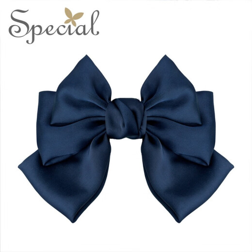 Special European and American temperament, age-reducing skin lining, handmade non-slip top clip, ponytail clip, spring clip hair accessories gift, dark blue (Yakura straight hair/next day delivery)