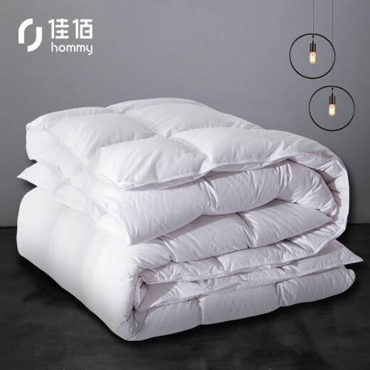 Jiabai down white goose down feather quilt silent anti-drilling velvet autumn and winter quilt core thickened and warm star hotel single and double winter quilt white 200*230cm