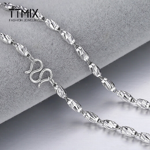 TTMIX men's platinum necklace olive beads pt950 temperament platinum necklace domineering boss chain 50cm weight 9.44g thick 2.4mm