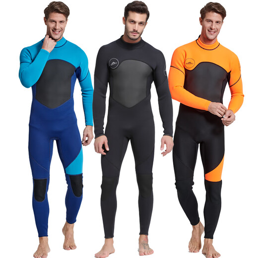 SBART 3MM diving suit one-piece thickened cold-proof and warm winter swimsuit deep diving snorkeling surfing sports fishing suit training suit 1070 men's black 3mm L