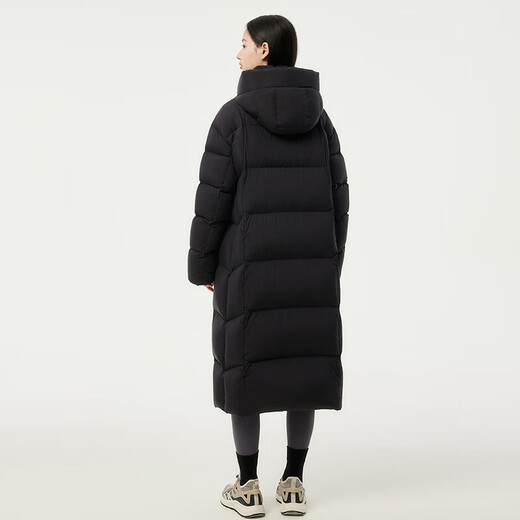 Tambor Down Jacket Women's Long Puff New National Standard 90 Fleece Hooded Fashion Winter Warm Jacket Black 160