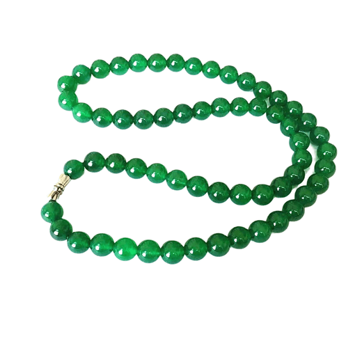ECK natural green agate necklace women's sweater chain crystal emerald mother elder gift noble fashion ancient style extra long sweater chain circumference 160 cm can be wound 2-3 8mm