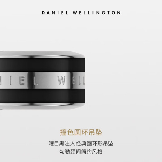 Daniel Wellington DW necklace for women, fashionable jewelry with adjustable length and contrasting colors, birthday gift for girlfriend DW00400304 silver white