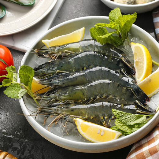 Fresh Jingping Picked Fresh Frozen Large Black Tiger Prawns De-ice Net Weight 2Jin Jin is equal to 0.5kg 31-40 pieces/box Penaeus monodon