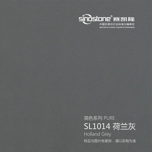 赛凯隆 橱柜厨房台面石英石定做人造石英石台面 石英台纯色简色系列 SL1049 玛雅灰