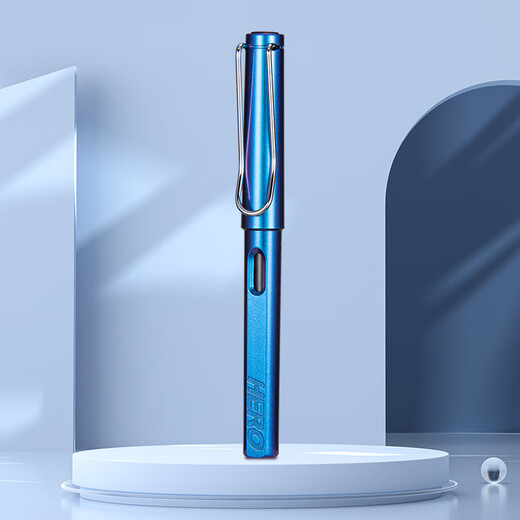 Hero (HERO) fountain pen 359B positive EF tip thin and thick sheet craft students practicing calligraphy (additional 6 ink bags) iridium gold signature pen colorful color-changing blue EF tip