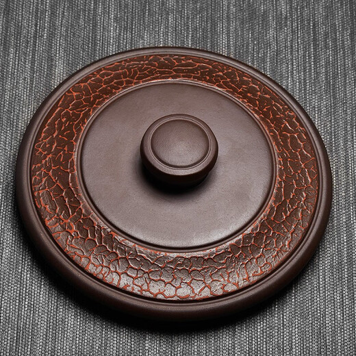 Zunhu tea cake jar Yixing purple clay tea jar large tea cake jar Pu'er white tea storage tea jar sealed awakening tea jar tree pattern seven cakes purple mud