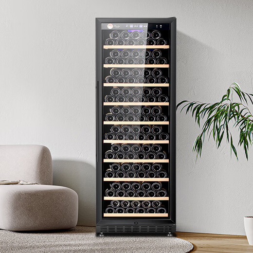 Bacchus Ice Bar Red Wine Cabinet 120 Bottles Constant Temperature and Humidity Wine Cabinet Wine Cabinet Household Large Capacity Champagne Wine Cabinet Embedded Refrigerated Cigar Display Cabinet Office Wine Cellar 270L - Flat Shelves - Height 1.64m270L