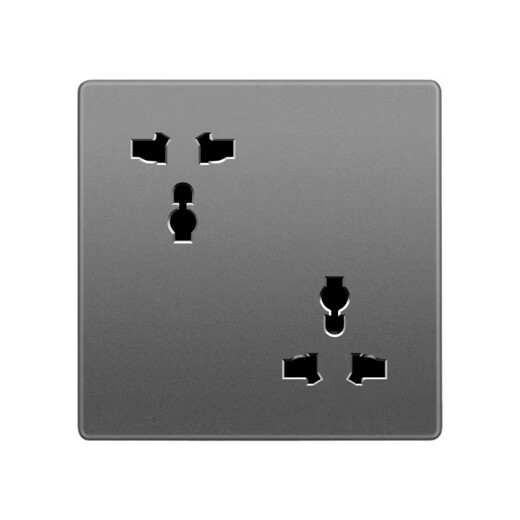 Three-pin universal socket six holes two multi-functional wall double customized row staggered gray 6 holes two ge white staggered six holes double 16A