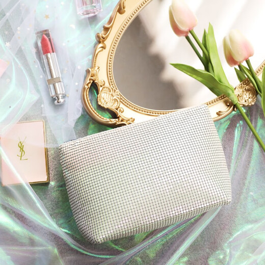 ToMill Portable Cosmetic Bag Women's Portable Storage Bag Clutch Bag Exquisite Small Bag Large Capacity Lipstick Bag Menstrual Bag Evening Bag Modern Girl-Black