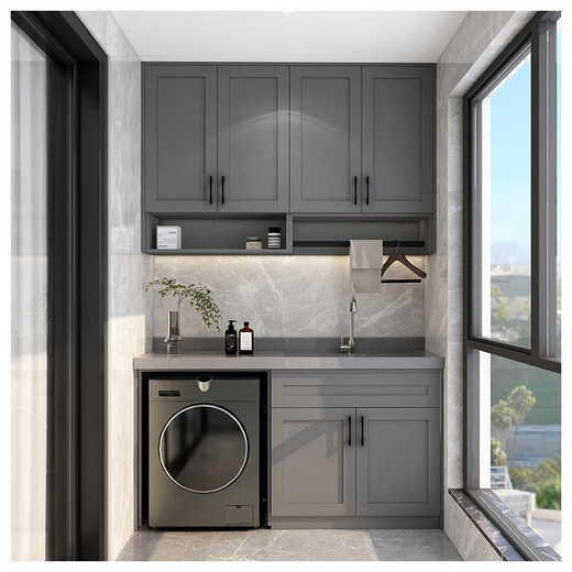 Quanyou (QUANU) Quanyou whole house customized light luxury overall living balcony cabinet washing machine cabinet small apartment balcony cabinet renovation and renovation Customized earnest money (for specific plans, please contact customer service)