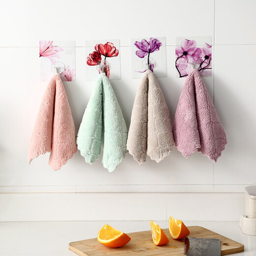 Jepoo thickened double-sided strong water-absorbent dishwashing rags, fish scale rags, not easy to shed, not easy to leave watermarks, not easy to stain oil, long double-sided 10 pieces*