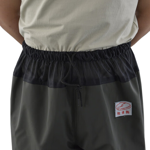 Hongshiyu waterproof waist-length waders, half-body waders, fishing leather pants, fishing pants, breathable clothes, one-piece rain pants, rain boots, black knitted waist pants 36