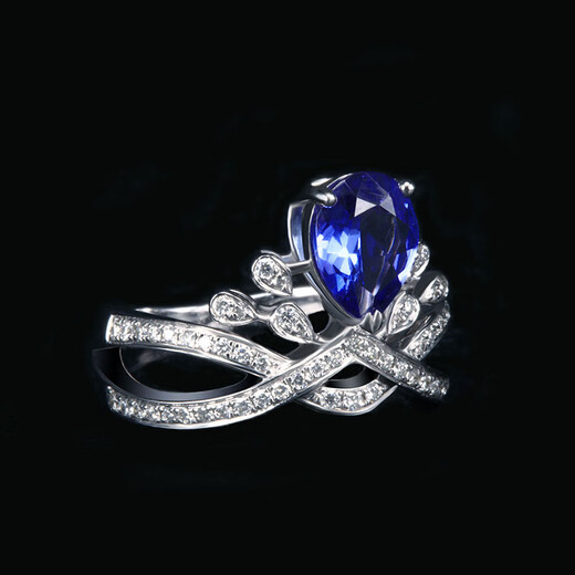 Xianni gemstone ring group set diamond ring 18K gold tanzanite diamond ring colored gemstone water drop tanzanite women's ring
