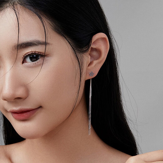 Liuguifu Jewelry Star Earrings PT950 Platinum Earrings Earrings Earrings Earrings Women's Birthday Gift 3.20g