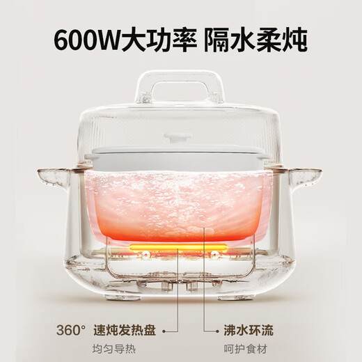 SUPOR electric stew pot, water-proof stew pot, 2.5 liters, large capacity, electric casserole, soup pot, stewing and steaming all-in-one, smart reservation, multi-functional household bird's nest stew pot, electric stew pot DZ25FC859, one pot with five gallbladders 2.5L