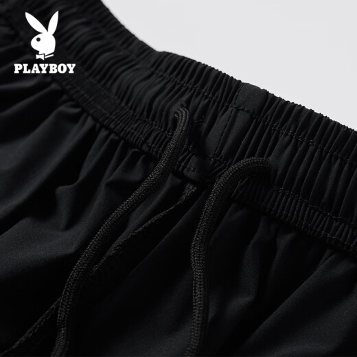Playboy Shorts Men's Summer Loose Pants Men's Medium Pants Casual Large Size Large Pants Trendy Brand Large Size Men's Shorts RSCHHC8681 Black 3XL
