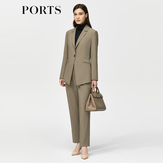 PORTS new women's long-sleeved suit ALM8J015MWP098 brown XS (2)
