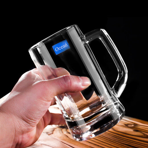Ocean imported crystal transparent glass tea cup beer cup with handle large draft beer cup home hotel Munich large Munich 640mL