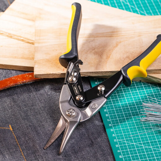 Deli straight-head aviation scissors chrome vanadium steel scissors industrial-grade multi-functional aluminum gusset plate integrated ceiling iron scissors 250mm