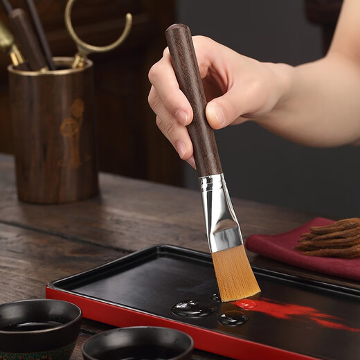 Jiutang Kung Fu tea set accessories ebony tea ceremony six gentlemen set tea making tools supplies tea clips tea spoon knife and needle high-end double lotus root lotus - tea ceremony six gentlemen