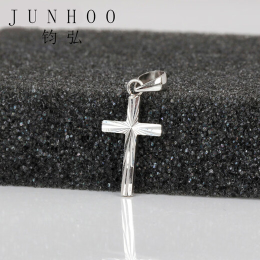 Junhong 18K gold rose gold plain gold cross small pendant pendant exquisite Valentine's Day gift 18K rose gold