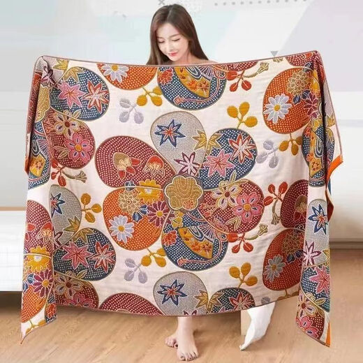 80*160 cm gauze bath towel, pure cotton, thickened and enlarged, beach sports wrap, travel nap blanket, Bear 80*160